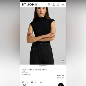 ST. JOHN MOCK NECK MERINO KNIT SHELL
RESORT 2025